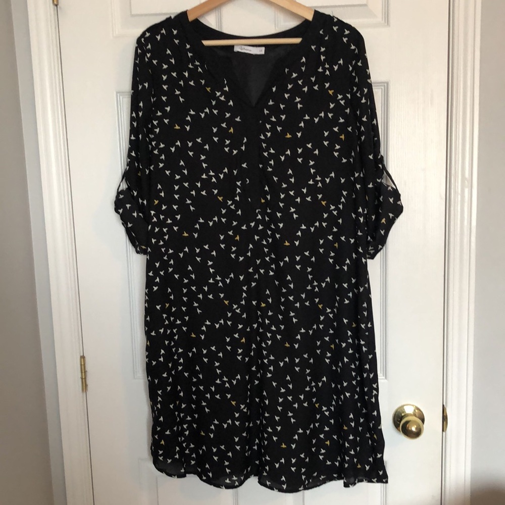 Reitmans bird print roll tab sleeve dress - Picture 13 of 13
